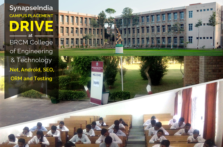 SynapseIndia Campus Placement Drive at BRCM College